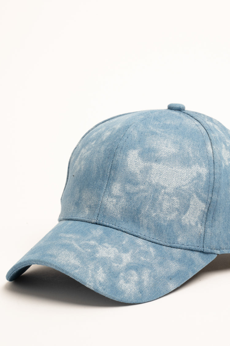 Cappello da baseball in denim azzurro vintage