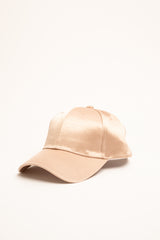 Cappello da baseball in raso rosa cipria