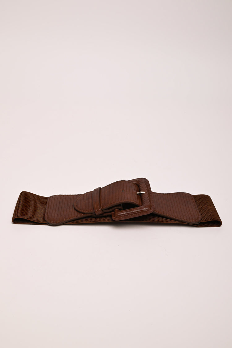 Cintura elastica in similpelle animalier