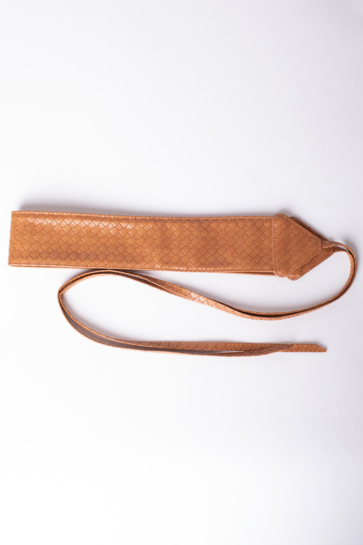 Cintura a fascia in similpelle intrecciata