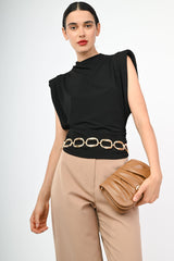 Top con spalline imbottite
