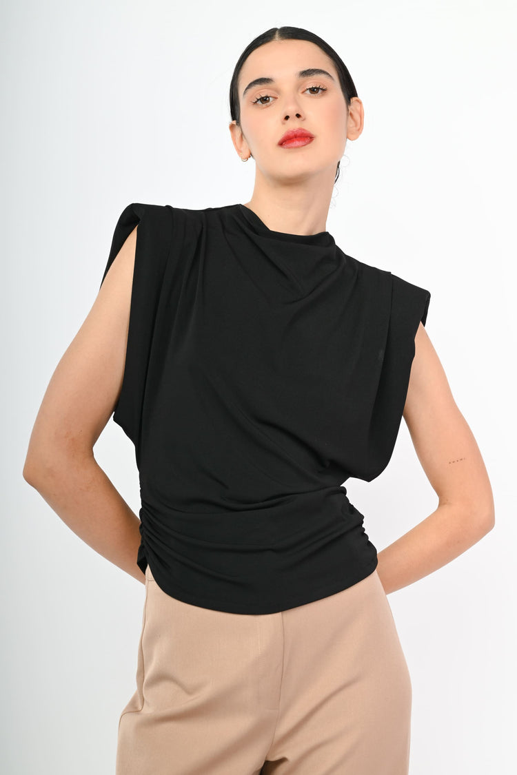 Top con spalline imbottite