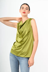 Top drappeggiato in raso