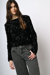 Blusa con decorazione paillettes