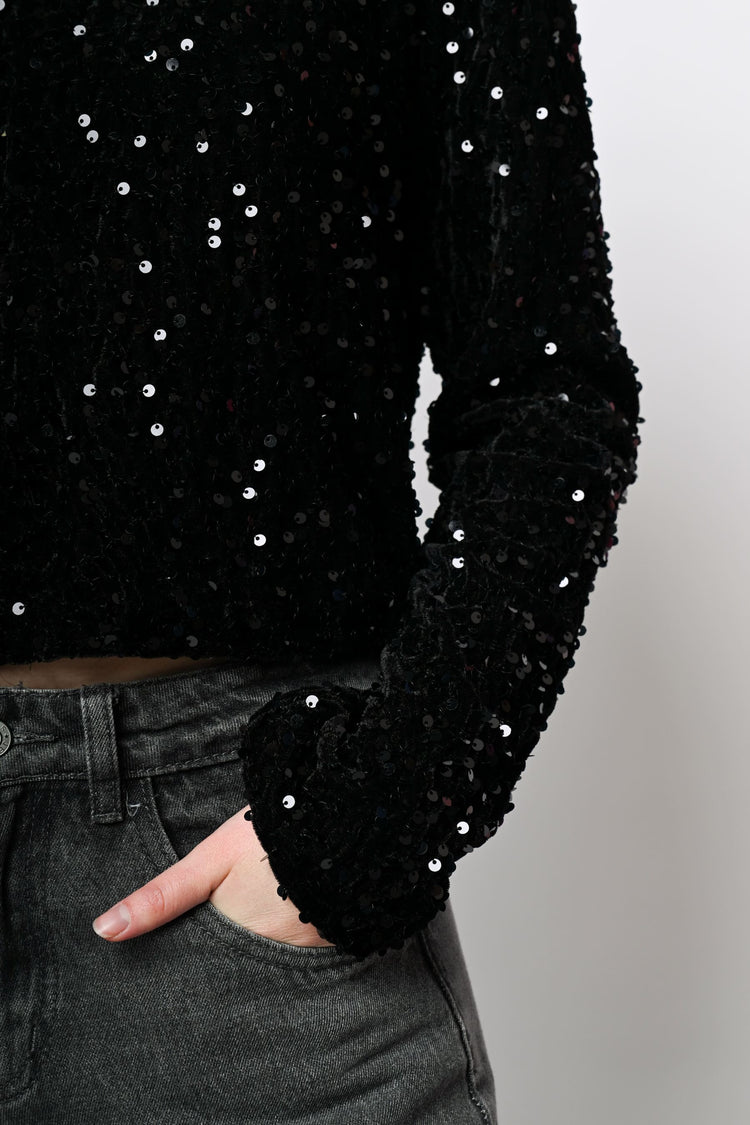 Blusa con decorazione paillettes