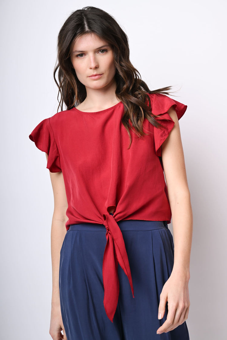 Top crop con nodo alla vita