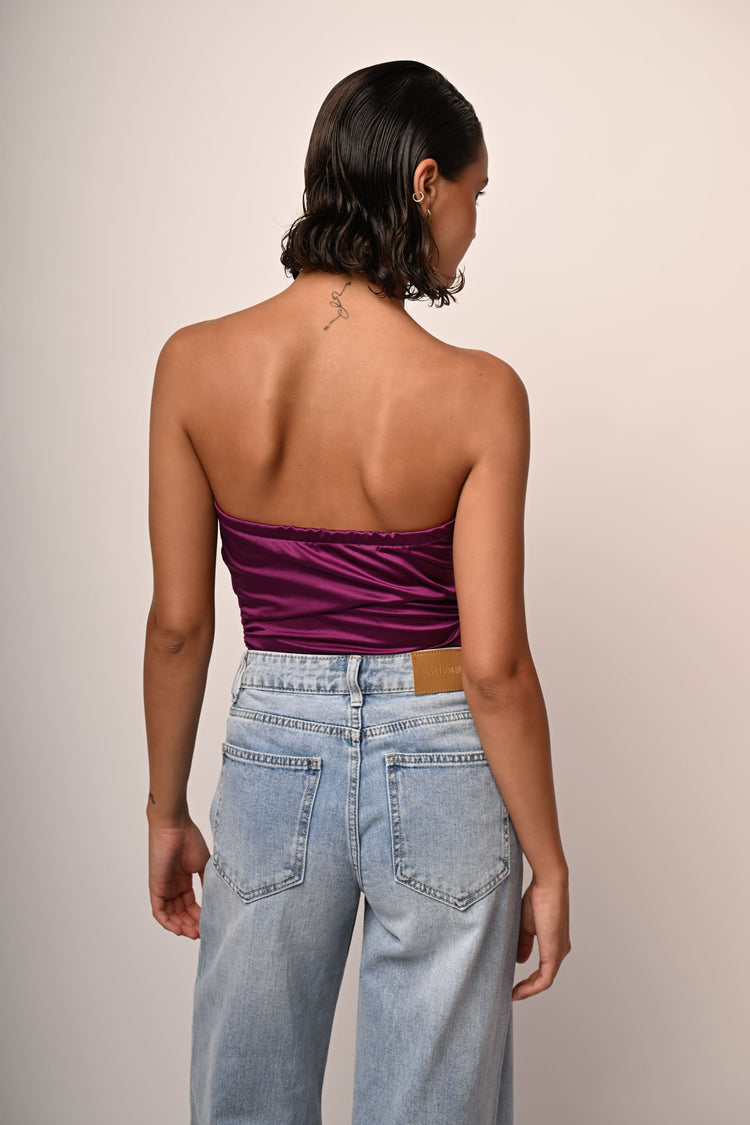 Top a bustier in raso