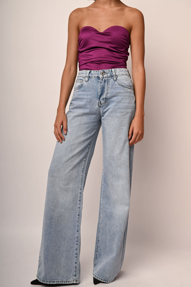 Top a bustier in raso