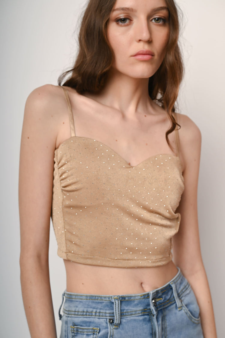 Top a bustier con strass