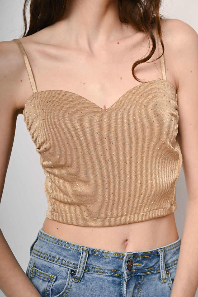 Top a bustier con strass
