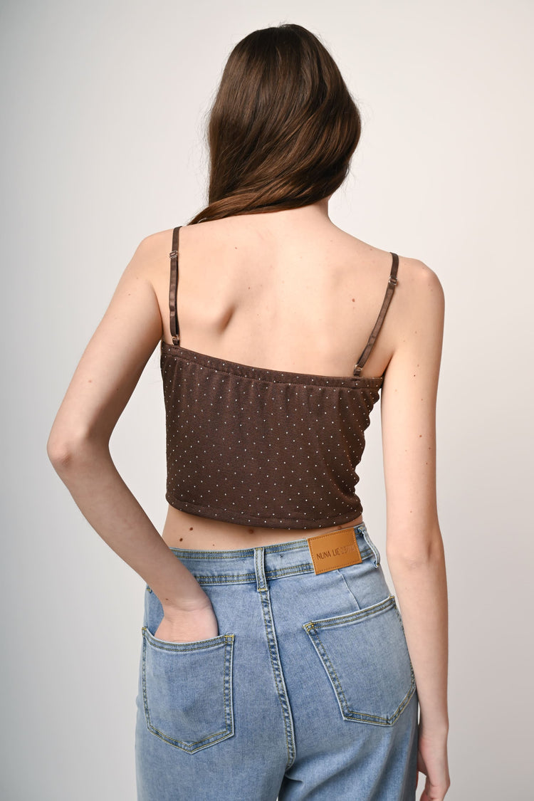 Top a bustier con strass