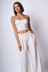 Top crop con scollo a cuore