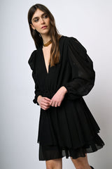 Mini abito in chiffon a balze