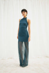 Abito lungo allamericana in tulle
