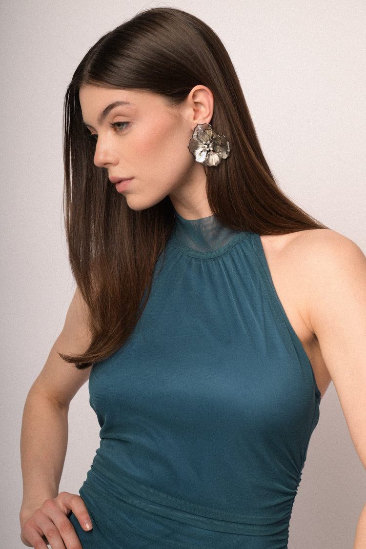 Abito lungo allamericana in tulle