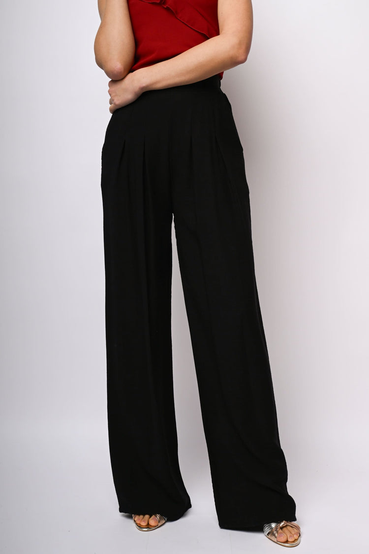Pantaloni palazzo misto viscosa