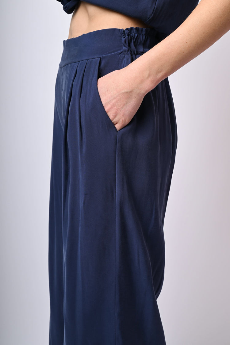 Pantaloni palazzo misto viscosa
