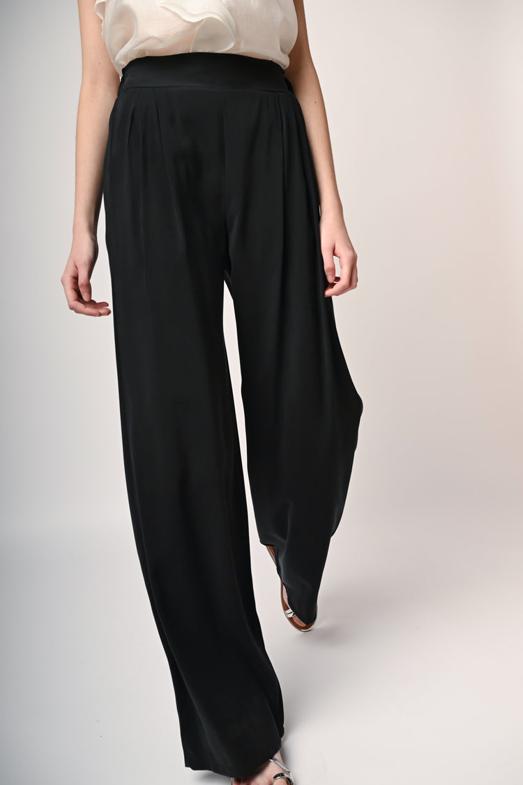 Pantaloni palazzo misto viscosa