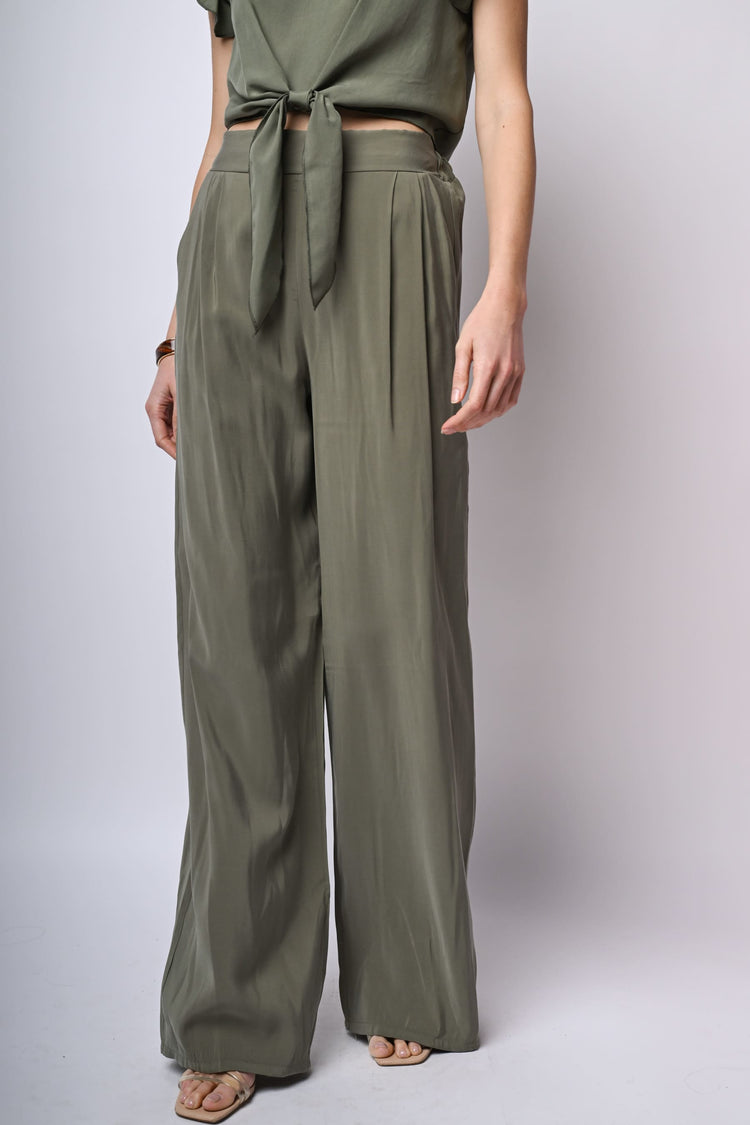 Pantaloni palazzo misto viscosa