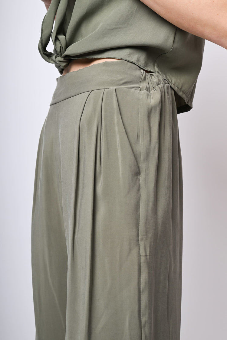 Pantaloni palazzo misto viscosa