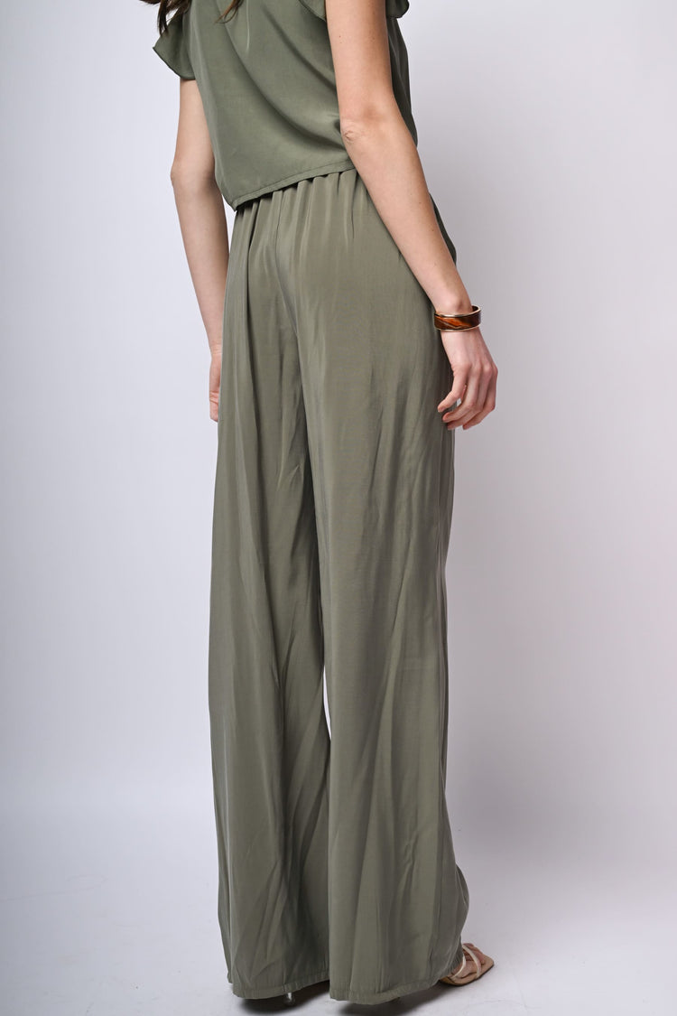 Pantaloni palazzo misto viscosa