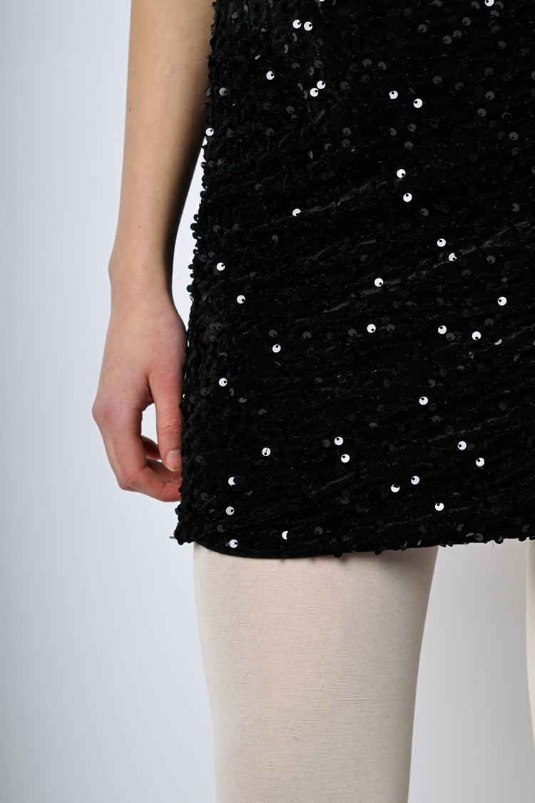 Minigonna con decorazione paillettes