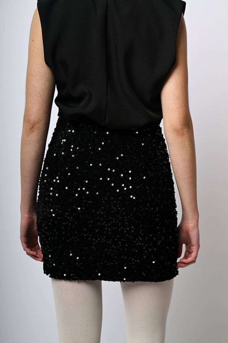 Minigonna con decorazione paillettes