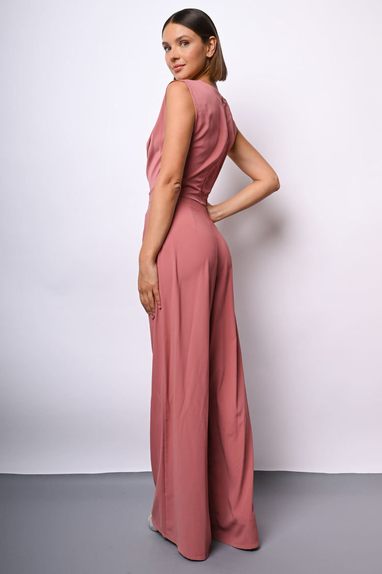 Tuta in raso con rosa 3D