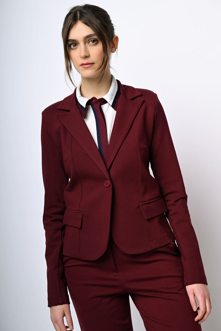Blazer monopetto misto viscosa stretch