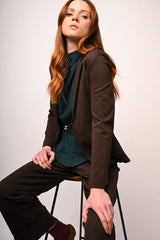 Blazer monopetto basic testa di moro