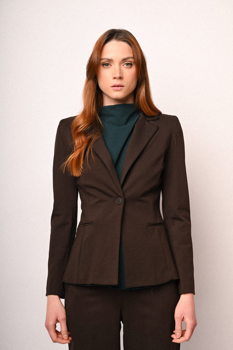 Blazer monopetto basic testa di moro