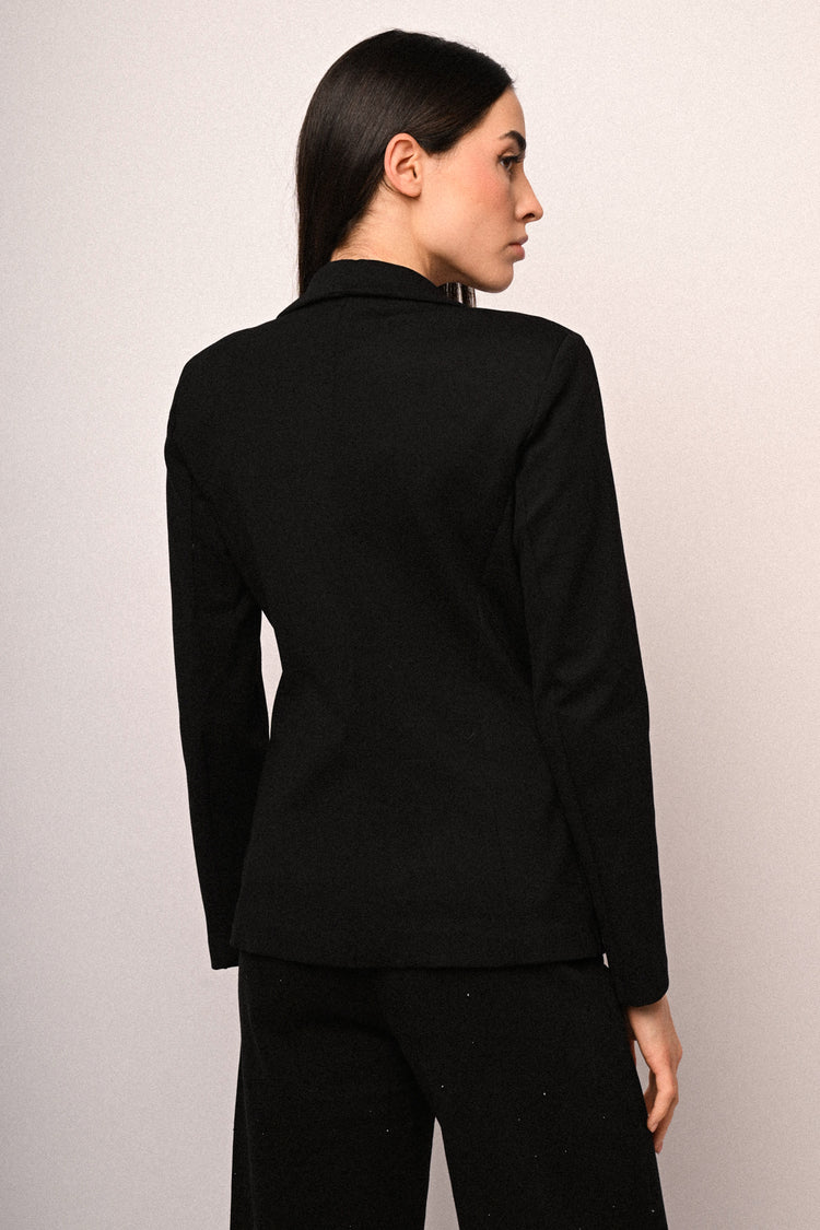 Blazer basic monopetto misto viscosa