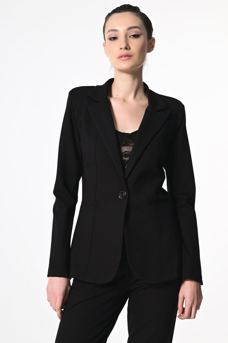 Blazer monopetto in tessuto stretch
