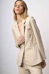 Blazer monopetto in tessuto stretch