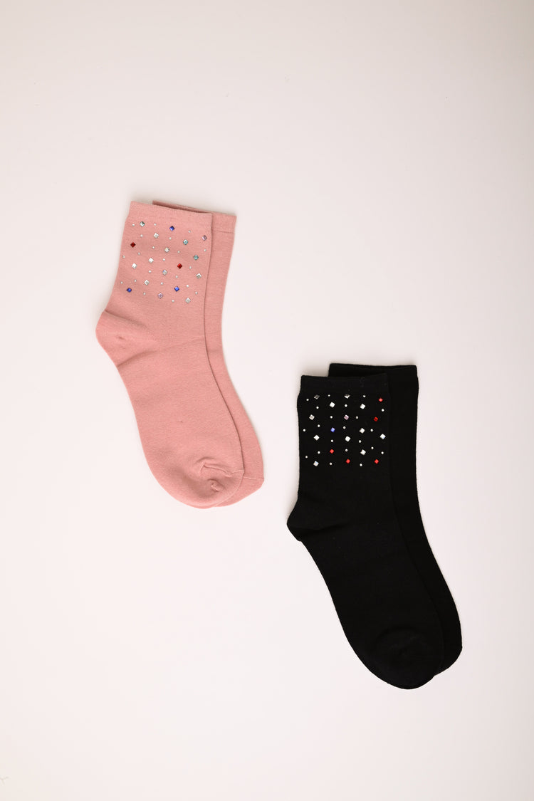 Set di due paia di calzini con strass