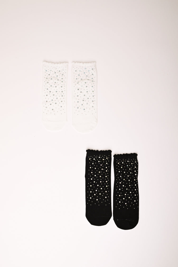 Set di due paia di calzini con mini borchie