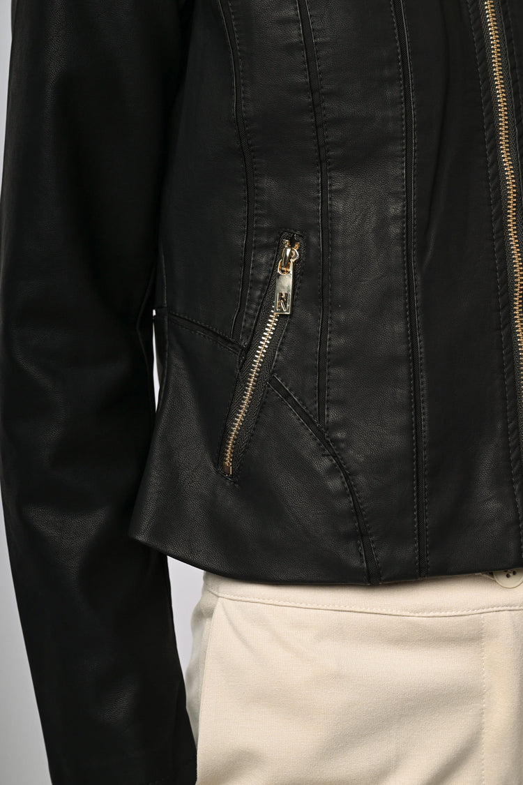 Giacca in similpelle con zip