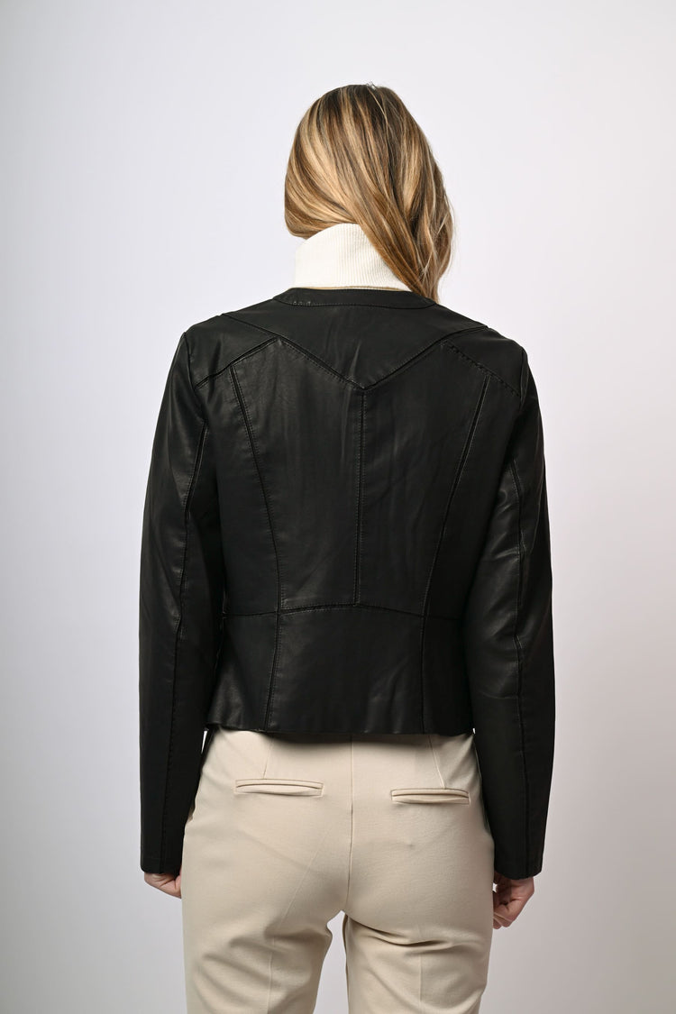 Giacca in similpelle con zip