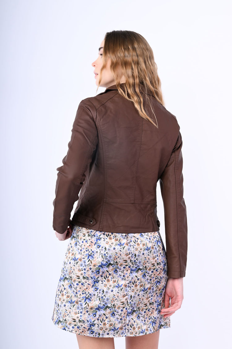 Giacca stile biker in similpelle