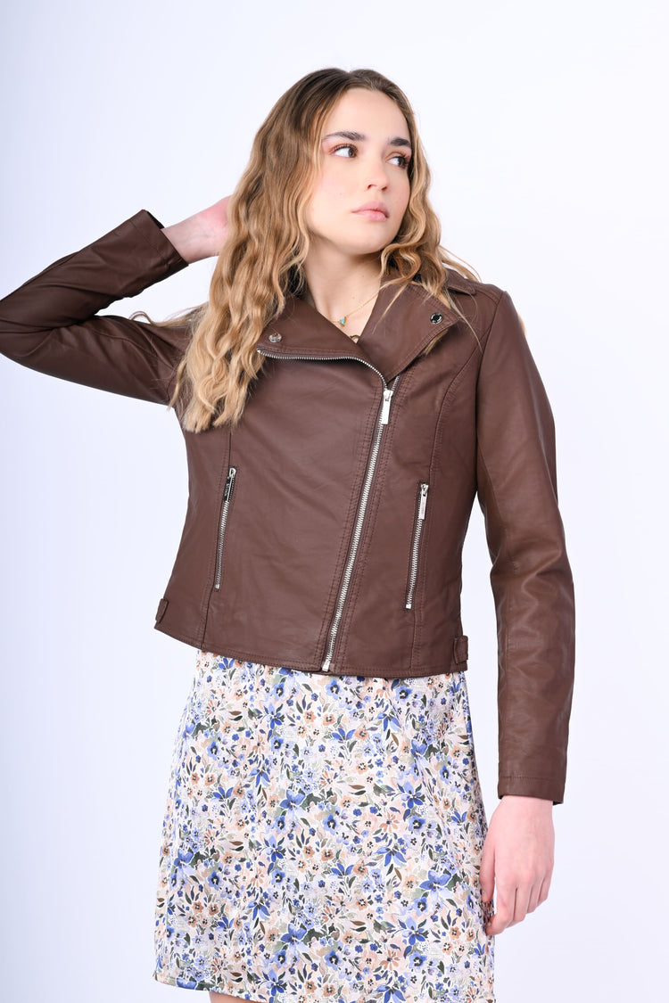 Giacca stile biker in similpelle
