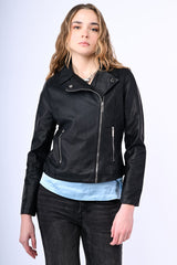 Giacca stile biker in similpelle