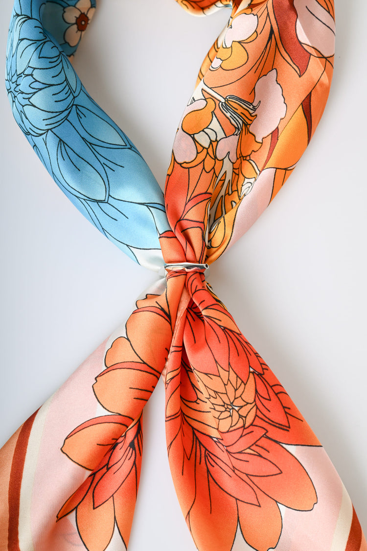 Foulard a stampa floreale