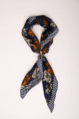 Foulard a stampa rose & check