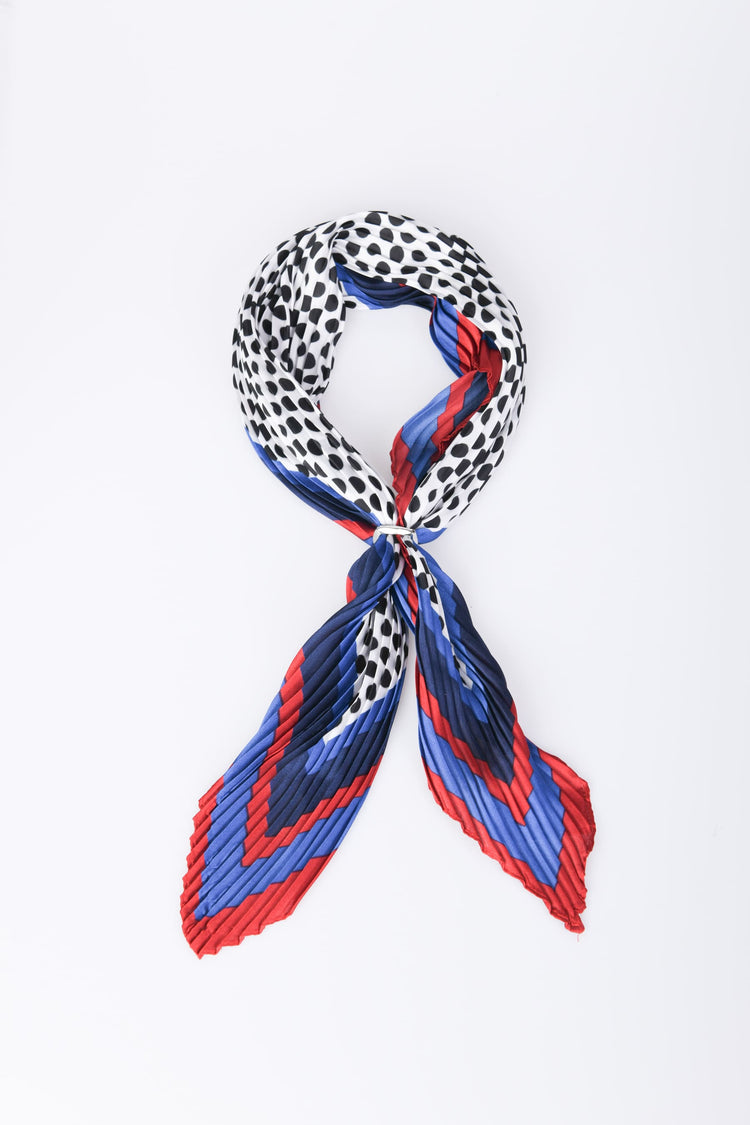 Foulard plissé a stampa geometrica