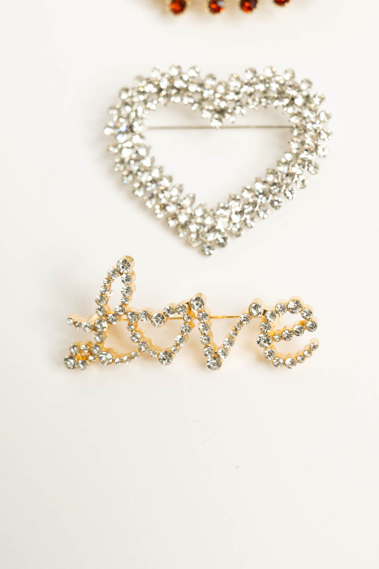 Set da tre spille con strass multicolor