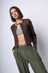Bomber in similpelle stile vintage