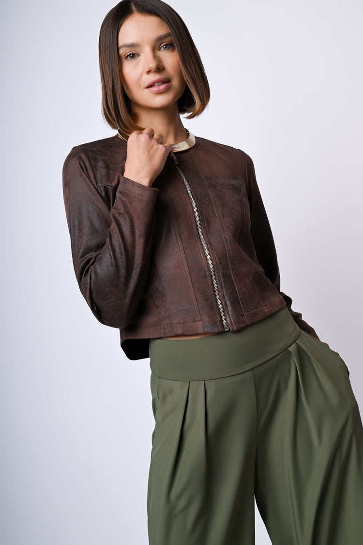 Bomber in similpelle stile vintage
