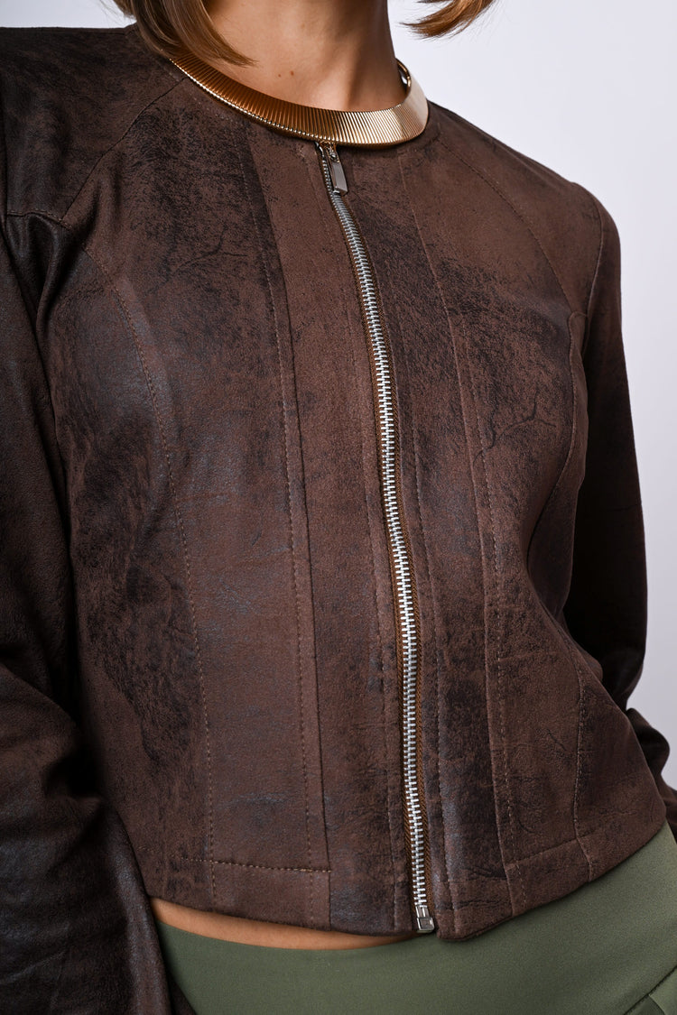Bomber in similpelle stile vintage