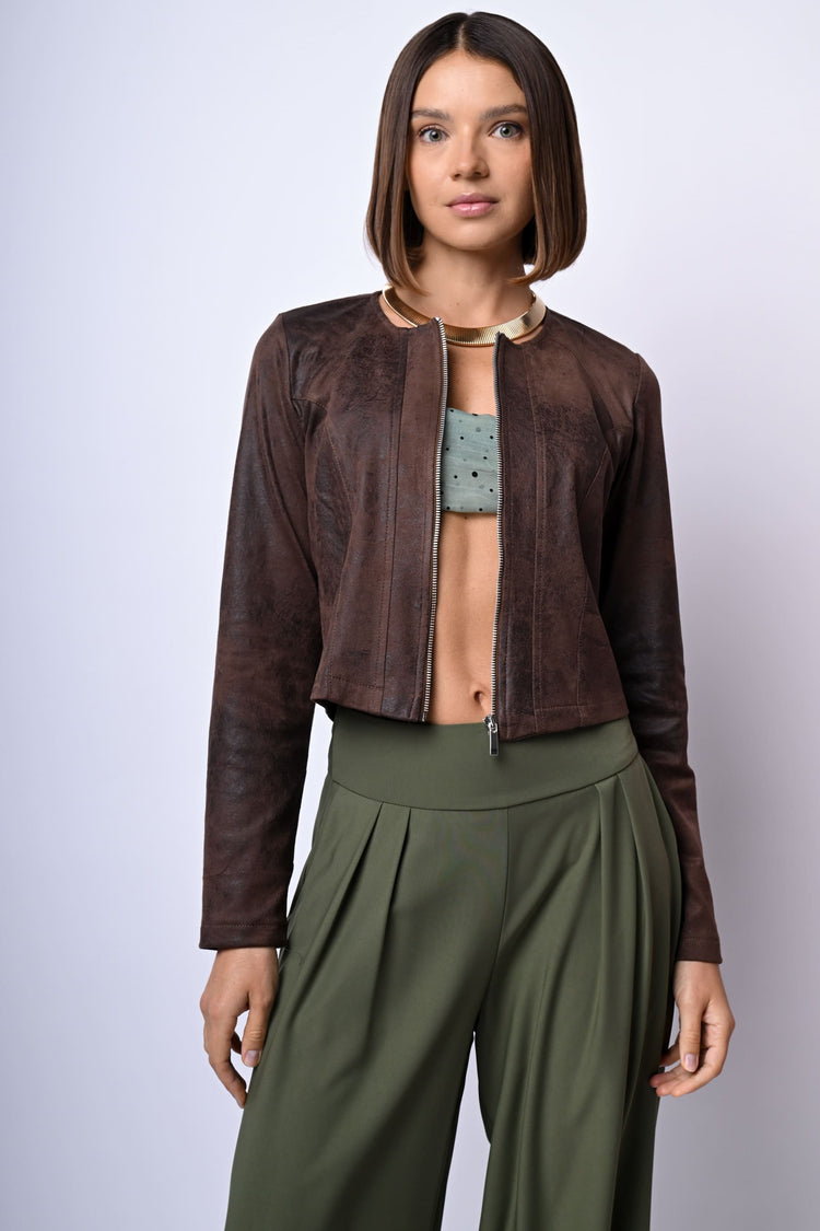 Bomber in similpelle stile vintage
