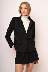 Blazer monopetto con motivo gessato